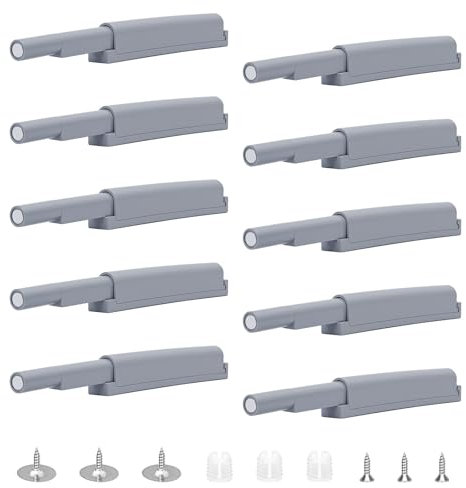 10pcs Magnetic Door Push, Soft Close Dampers, Magnetic Push Lock for Hidden Door, Push to Open Magnetic Push Latches System for Kitchen Cabinet Door Furniture Wardrobe Drawer
