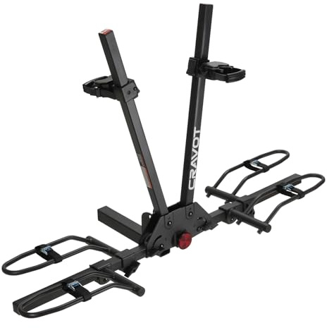 CRAVOT MagRack F2 200 lbs Capacity Electric Bike Rack, No Installation Bike Carrier for 2 Bike, Folding Bike Racks for Tow Hitch 2'' Receiver Cars Trucks SUVs Minivans RV, Trailer