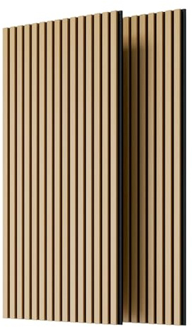 Geelife Wood Slat Acoustic Panels - MDF & Polyester - White Oak - Sound Absorbing Wall Panels - Elegant Finish