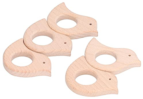 Brrnoo Massaggiagengive in Legno per Neonati, Massaggiagengive a Forma di a Cuore in Legno Giocattoli per Dentizione in Giocattolo per Neonati