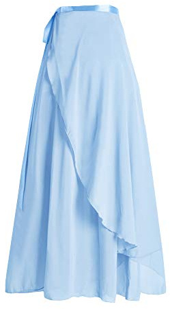 YM YOUMU Gonna da Ballo Lunga in Chiffon con Gonna da Ballo con Cintura in Vita, Azzurro Chiaro, Taglia Unica