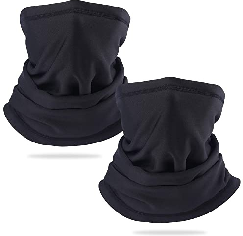 Arcweg Braga Cuello Moto Calentador de Cuello Deporte Calentador Pasamontañas Polar Multifuncional Máscara de Esquí Gorro Invierno Hombre Ciclismo Correr Aire Libre Negro (Negro+Negro, one size)