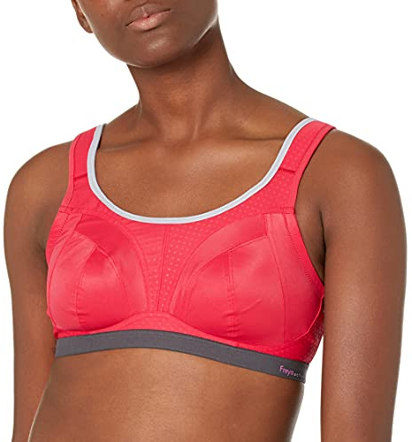 Freya Women's Dynamic Wireless Sports Bra with Racer Back Conversion, Hot Crimson, 32E