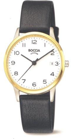 Boccia Damen Analog Quarz Uhr mit Leder Armband 3310-04