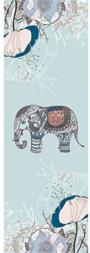 Morbuy Serviette de Yoga en Microfibre Tapis de Yoga avec Surface Antidérapante, Idéal pour Le Yoga Chaud Tapis de Fitness pour Yoga Pilates Voyage Pique-niques (183x61cm,schéma d'éléphant)