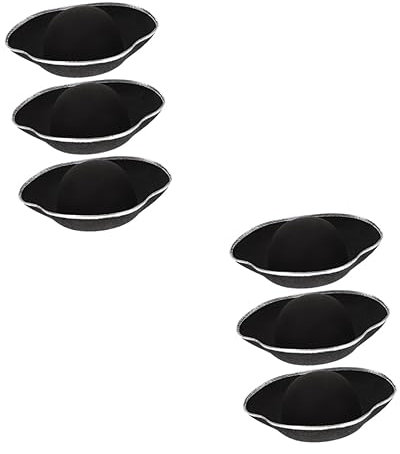 HOMSFOU 6 STK Piratenhut Piraten-Cosplay-zubehör Piraten-Party Fvor Airline-pilotenmütze Piraten Kostüm Hut Piratenmütze Hut des Piratenkapitäns Abschlussball Lieferungen Stoff Damen