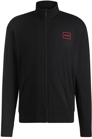 HUGO Laze Zip Jacket Ropa de Estar por casa_Chaqueta, Black1, S para Hombre