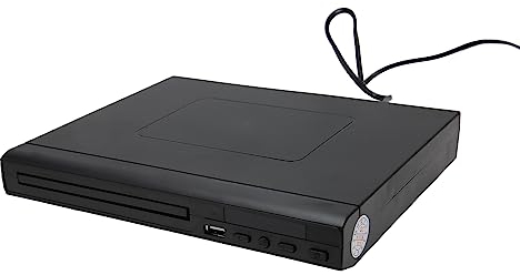 Mini Reproductor de DVD, Reproductores de CD para el Hogar con Control Remoto y Cable RCA, Reproductores de DVD sin Región HD Integrados PAL NTSC, Pequeño Reproductor de DVD