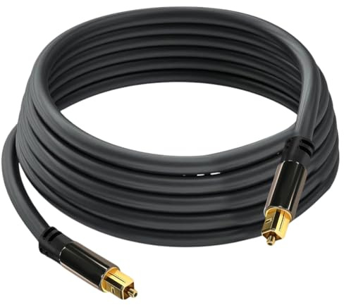 TOSLINK Audio Pro Series optisk kabel, 3 m, hane till hane, kompatibel med Stereo Dolby Digital Normal och DTS Stereo – perfekt för ljudkvalitet.