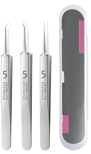 Professionell precisionspincett med fin spets i rostfritt stål nr 5 set