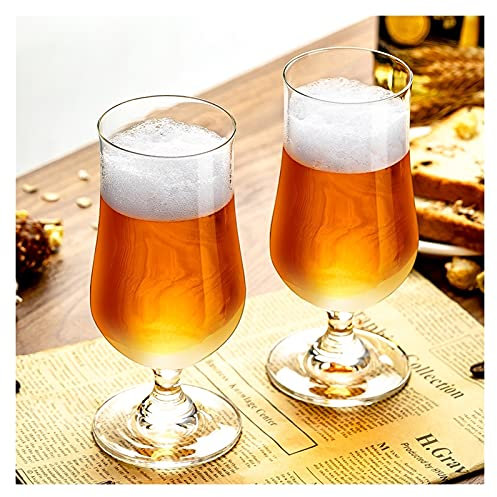 MRKU Vasos de Cerveza Juegos de Vasos de Cerveza Jarra de Cerveza de 340 ml Vasos multifuncionales de Estilo tulipán para Vino Blanco, Tinto o champán Jarra de Cerveza
