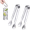 RODISHOMM Lot de 2 pinces à sucre en acier inoxydable pour bar à bonbons, pinces à glace, pinces à sucre et glaçons, pinces à dessert, pour buffet et pique-nique Argenté