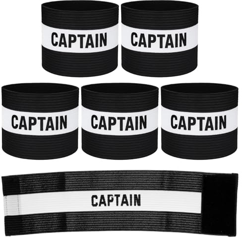 HJZHII 6pcs Captain Armbands for Soccer, Adjustable Leader Armband Elastic Protective Sports Arm Badge for Football Rugby Basketball Volleyball Training Player Captain Band, 12.9x3.38In