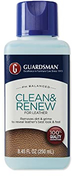 Guardsman Clean & Renew For Leather 8.45 oz - Removes Dirt and Grime, Great For Leather Furniture & Car Interiors - 470800