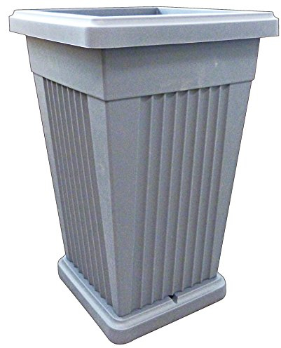 Glooke Selected Vaso Piramide 40X40X59 con Sottovaso Grigio Articolo 31907 per Piante E Fiori, Multicolore, Unica