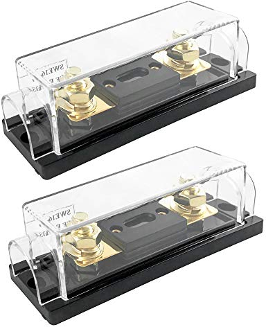 QWORK® ANL Sicherungshalter 0/2/4 Gauge mit 250 Amp ANL Sicherung, 2 Stück