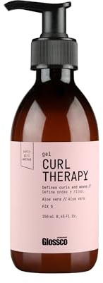 GLOSSCO PROFESSIONAL - Gel Definidor de Rizos Curl Therapy Gel, 250 ml, Fijación Nivel 3, Aloe Vera, Ondas y Rizos Definidos y Flexibles, Antiencrespamiento Cabello, Suaviza e Hidrata, Acabado Brillo