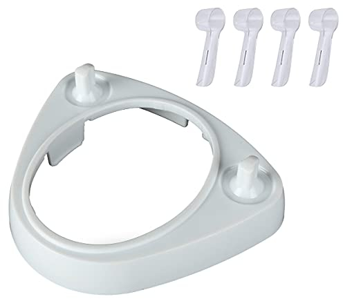 Elektrisch Zahnbürste Halter Base Stand Elektrisch Zahnbürste Kopf Unterstützung Halterung für Braun Oral B Zahnbürste Ladegerät mit 4 Pack Zahnbürste Köpfe Abdeckung