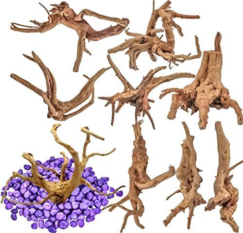 Vmiapxo 8-Pack Natural Driftwood, Sinkable Spider Wood (4''-6'')