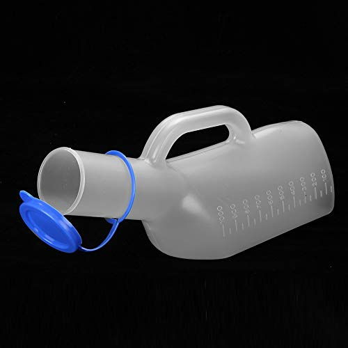 BORDSTRACT Borraccia per urina con collo lungo, bottiglia per orinatoio da 1000 ml con coperchio e manico, raccolta di urina per ospedale, bottiglia per urina portatile per esterni mobile per viaggi i