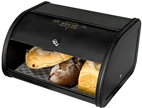 LIOONS Scatola per Il Pane Creativa, portapane Portatile in Metallo con Porta Pane con Coperchio in Rotolo, Adatta per portapane Domestico di Grande capacità