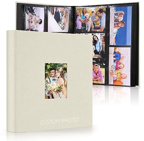 DazSpirit Photo Albums 6x4 Inch 600 Photos Slip In, Customizable Linen Cover 10x15 Photo Album, Large Capacity, Slip-in Pockets, Ideal for Wedding Albums, Family Photo Books, and Travel Memories