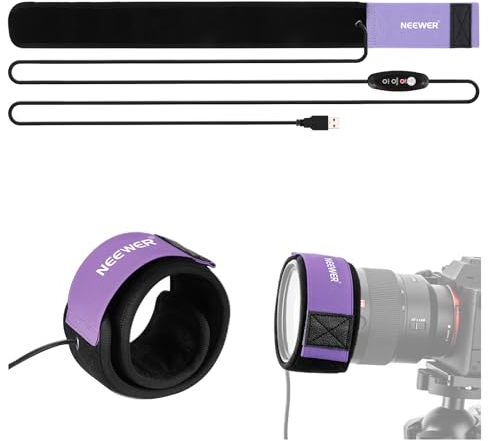NEEWER Calentador de Lente USB, 400mm Calentador Lente con Tecnología de Calentamiento Rápido y Uniforme FPC para Astrofotografía Cámara DSLR, 3 Niveles de Temperatura, Previene Sobretensión, HW-29