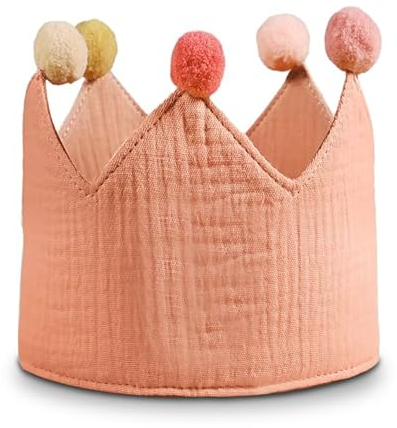 TYXJJ-BF Geburtstagskrone Musselin mit Zahlen Geburtstagskrone Kinder mit Button Zahlen von 0-9 Jungen Mädchen Krone Geburtstag Deko Hut für Jungen & Mädchen