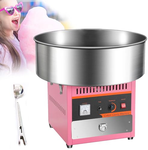 Qiang Cotton Candy Machine with Drawer E Paletta Zucchero Macchina per Zucchero Filato da Banco Professionale(Ciotola Diametro 52cm,1000W,Acciaio Inox)