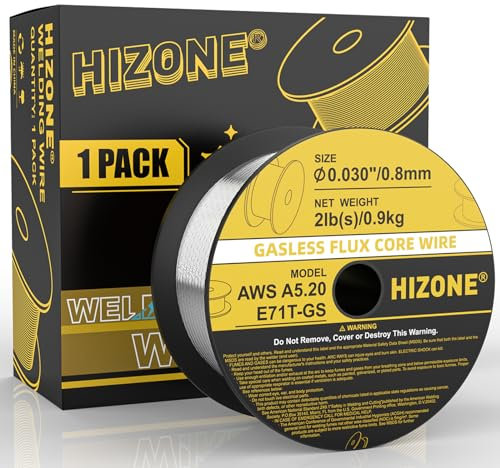 HIZONE Flux Core Welding Wire, E71T-GS .030inch-2lb Gasless Flux-cored MIG Welding Wire, 1-Pack