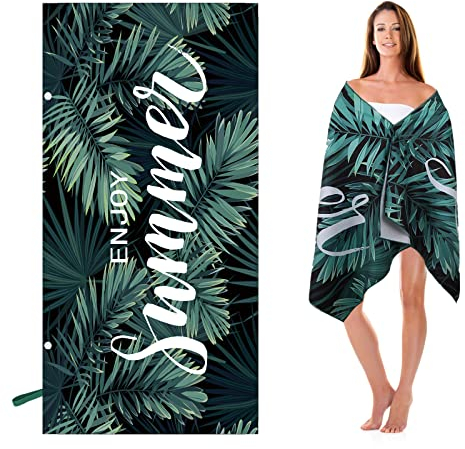 LIAMERHE Strandtuch XXL Groß Mikrofaser 180x90cm Badetuch Strandtücher mit Elastik Leicht und Schnelltrocknend Dünn Mikrofaser Handtuch Strandhandtuch Sandfrei Fitnesshandtuch Ideal als Pareo