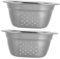 2piezas Lavabo De Acero Inoxidable Colador Cuadrado Perforado Para Lavar Verduras Y Frutas Para Cocinas Y Restaurantes