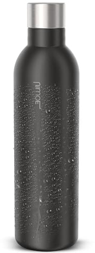 NIMOE® SteelStream 1L – Edelstahl Trinkflasche kompatibel mit Sodastream DUO | 220g federleicht, perfekt für unterwegs | spülmaschinenfest & 100% auslaufsicher - Black
