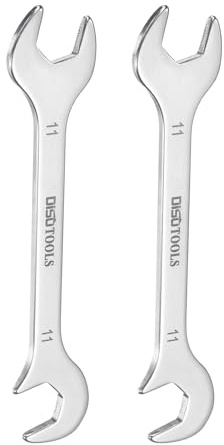 QUARKZMAN 2 Pezzi Chiave a Bocca Aperta Super Sottile da 11mm Chiave a Doppia Bocca Metrica in Acciaio Inossidabile 30Cr13 Temperato Lucidato Chiave a Forcina Con Angolature di 15° e 75°