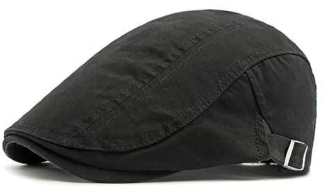 NLAND Boinas de Hombre Gorras de Hombre Planas Ajustable Newsboy Cap Casual Clásico Sombreros Cabbie Cap Gatsby Gorras Irlandesa,Negro Talla única