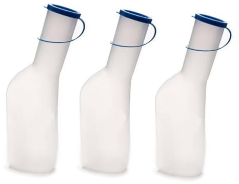 Urinal für Männer, 1000 ml, mit Deckel, phosphoreszierend, dick mit Deckel, wasserdicht, mit Schrauben, auslaufsicher für Reisen, Krankenhaus und Pflege zu Hause (3 Stück)