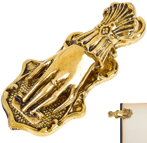 CRASPIRE Vintage Lady's Hand Shaped Book Clip 3D Metal Antique Golden Paper Storage Holder Bookmark Page File Junk Journal Decorative Traveler Scrapbook Document Stationery for Book Lovers Writers