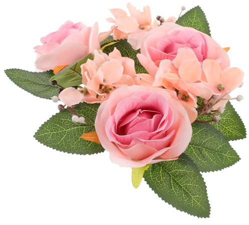UKCOCO Anello Per Candele Floreali Artificiali Decorazione Per Candele Floreali Per Feste Di Famiglia Matrimoni e Decorazioni Nuziali Crea Un Atmosfera Calda e Fiori Colori Vivaci e Picco