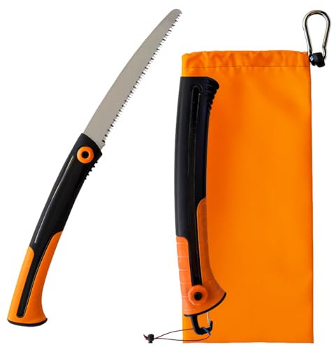 Sawventure Sierra Plegable Ultraligera 205g - Hoja de Acero Carbono Afilable, Mango Antideslizante, Funda de Seguridad, Mosquetón, Cuerda, Bolsa Gore-Tex – Herramienta Camping Bushcraft Supervivencia
