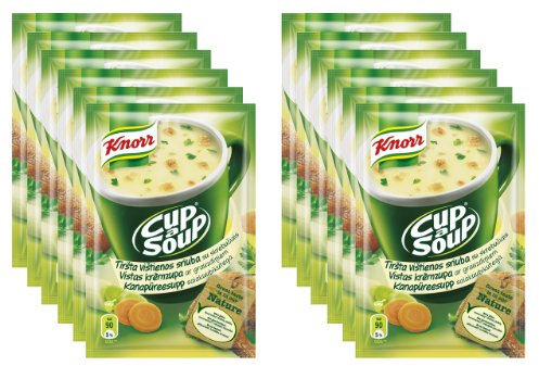 Knorr Delicious Instant Chicken Soup in a Cup with Small Cube Bred [Pack of 12]