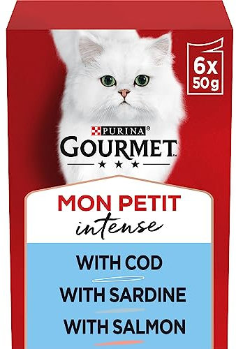 Gourmet Mon Petit Cat Food Pouches Fish 6x50g (Pack of 8)