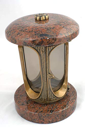 Lampe funéraire Designgrab en aluminium couleur laiton vieilli en granite