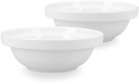 Navaris Set de 2X Comedero para Mascotas - 2X Bol Bebedero de cerámica Blanco para Perros y Gatos - Boles para Agua y Comida - Apto para lavavajillas