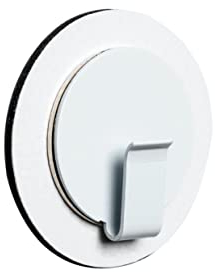 silwy® Magnet-Haken CLEVER White inkl. Metall-Nano-Gel-Pad in 6,5 cm White - nie Wieder Bohren oder Schrauben - perfekt für Camping, Boating oder zu Hause