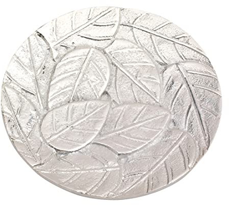 NKlaus Piastra per candele in alluminio argento ottico Ø 12cm piattino portacandele 10354