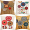 ARNTY Kissenbezug 45x45cm, Kissenhülle Boho Kissenbezüge 4er Set Dekorativ Kissenbezug für Sofa Büro Auto Schlafzimmer Zuhause Dekor (Blumen-Leinen)