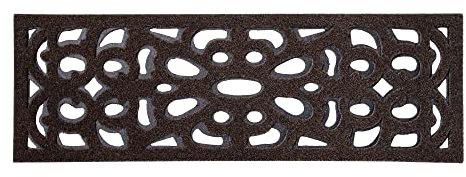 Nicoman Outdoor Doormat Decorative Stair Mats Heavy Duty Drainage Dirt Trapper Porch Rubber Skid Proof Anti Slip - (Narrow, Chocolate, 75 x 25cm)