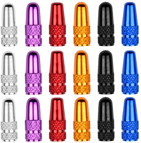 KYSUN 18 Pezzi Cappucci Valvole Alluminio per Bicicletta, Presta Multicolore Tappi Coprivalvola, per Moto e MTB