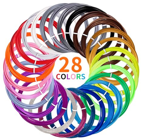 Kretrum 3D Pen Filament Refills 28 Colours 1.75 mm PLA 3D Printing Pen Filament Each Colour 3M Toal 84M (276 Feets) Compatible with MYNT3D SCRIB3D PIKA3D 3D Pen for Kids NOT Fit 3Doodler Start Pen