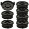 GC-ET 4530 Rasentrimmer Spule für EINhell, Ersatzfadenspule Kompatibel mit EINhell RTV 400, RTV 550, RTV 550/1, 2mm 10m, Rasentrimmer-Zubehör (6 Spule + 1 Abdeckung)